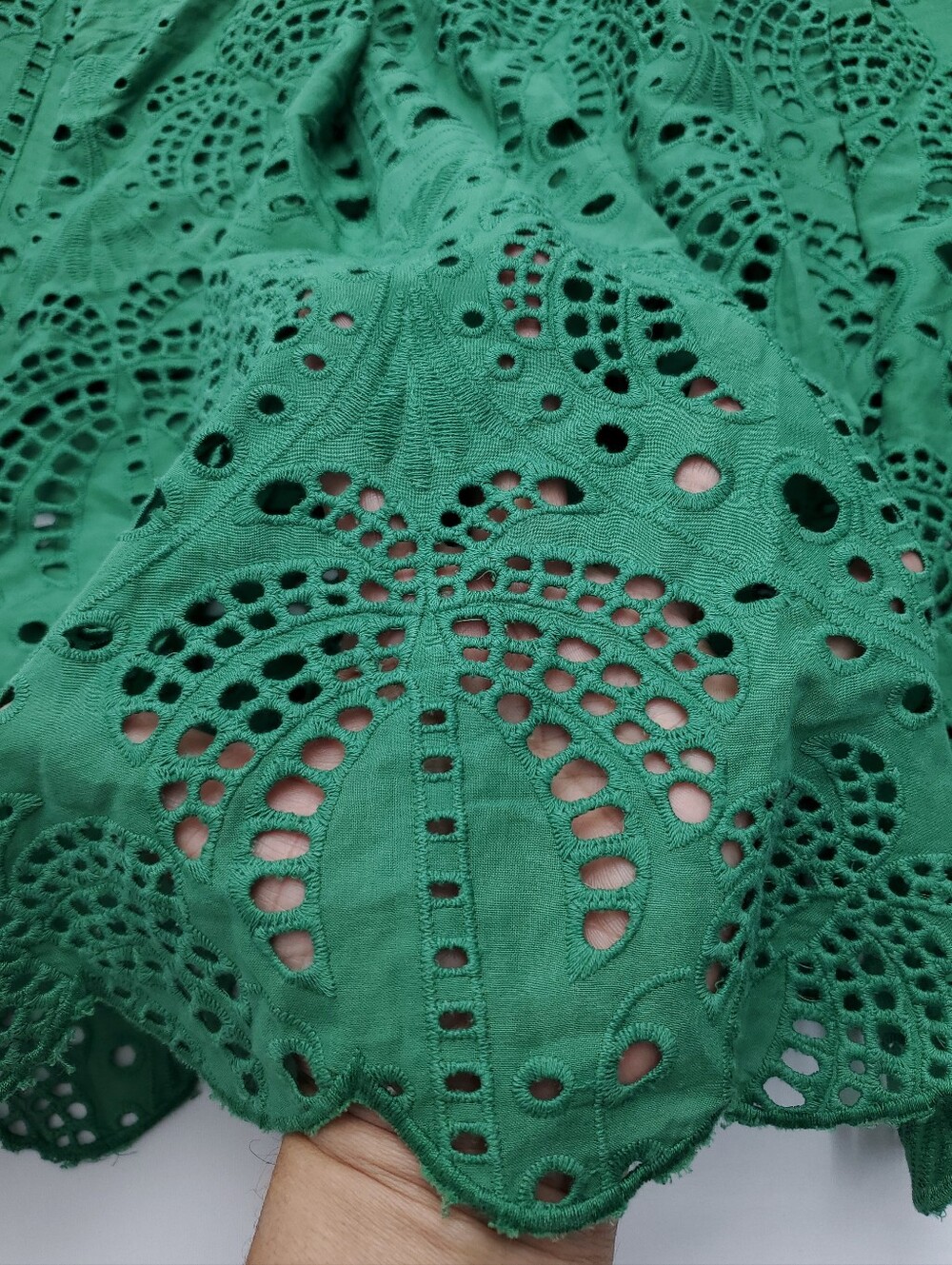 NEW FARM RIO Green Coconut Tree Richelieu Midi Dress Cotton Summer Resortwear L - Picture 12 of 15